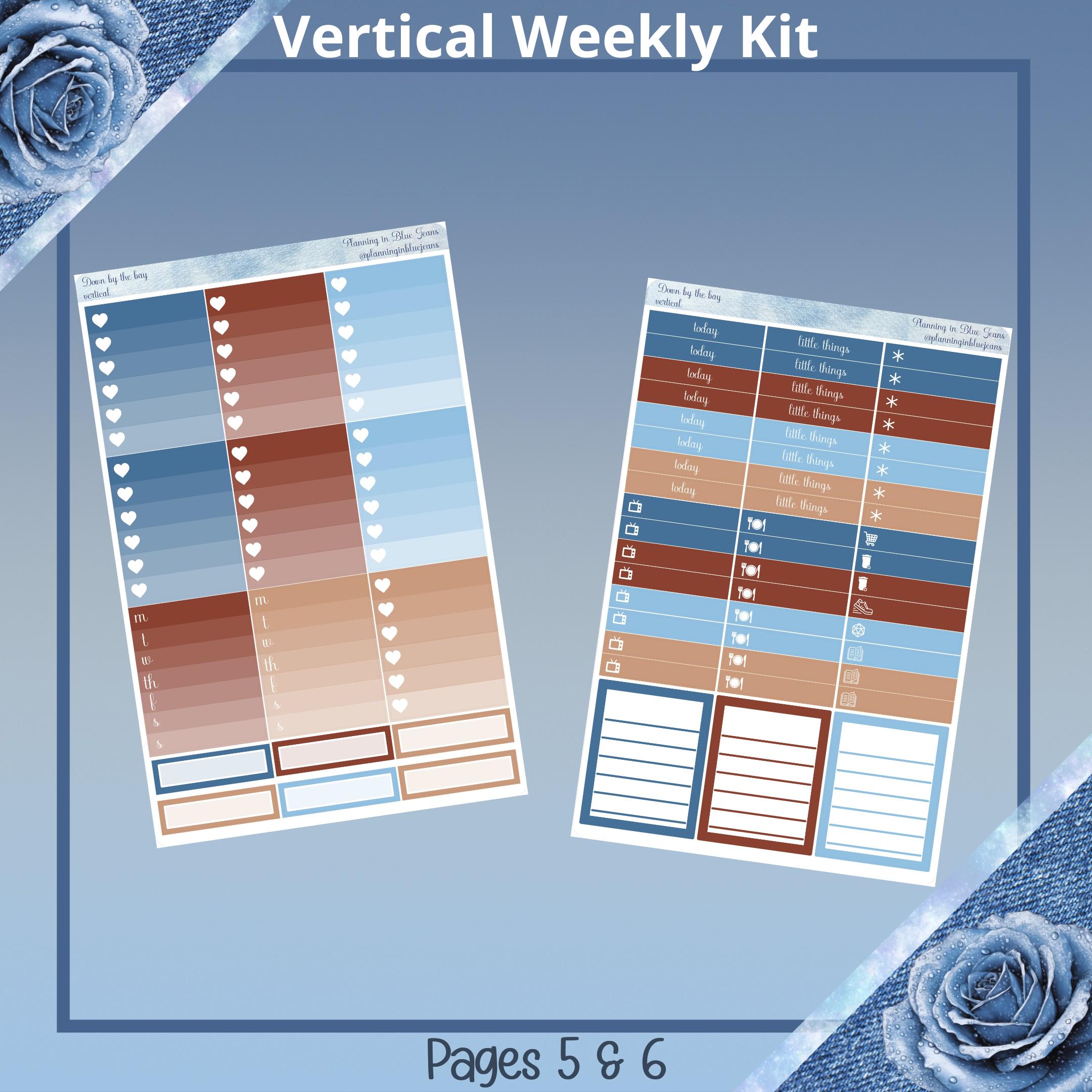 Vertical 7 X 9 - Down by the Bay Planner Sticker Weekly Kit 4, 6, 8 ...