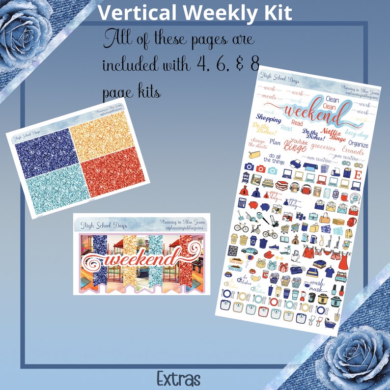 Vertical 7 X 9 - High School Days Weekly Kit 4, 6, 8 Pages or A La ...