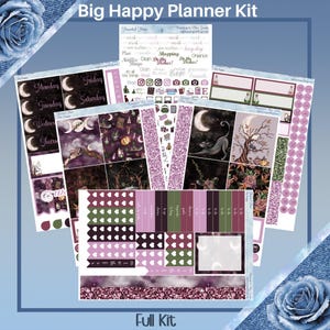 Big Happy Planner- Haunted Moon Planner sticker weekly kit 5 pages or A La Carte