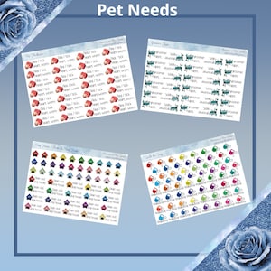 Keuze uit Pet Medication, Groomer Appt., Dog House en Walk the dog huisdier functionele planner stickers