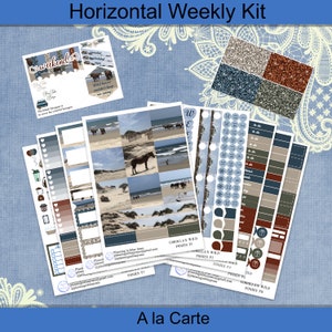 Horizontal - Corolla Beach Planner Sticker photo weekly kit 4, 6, 8 page or A La Carte