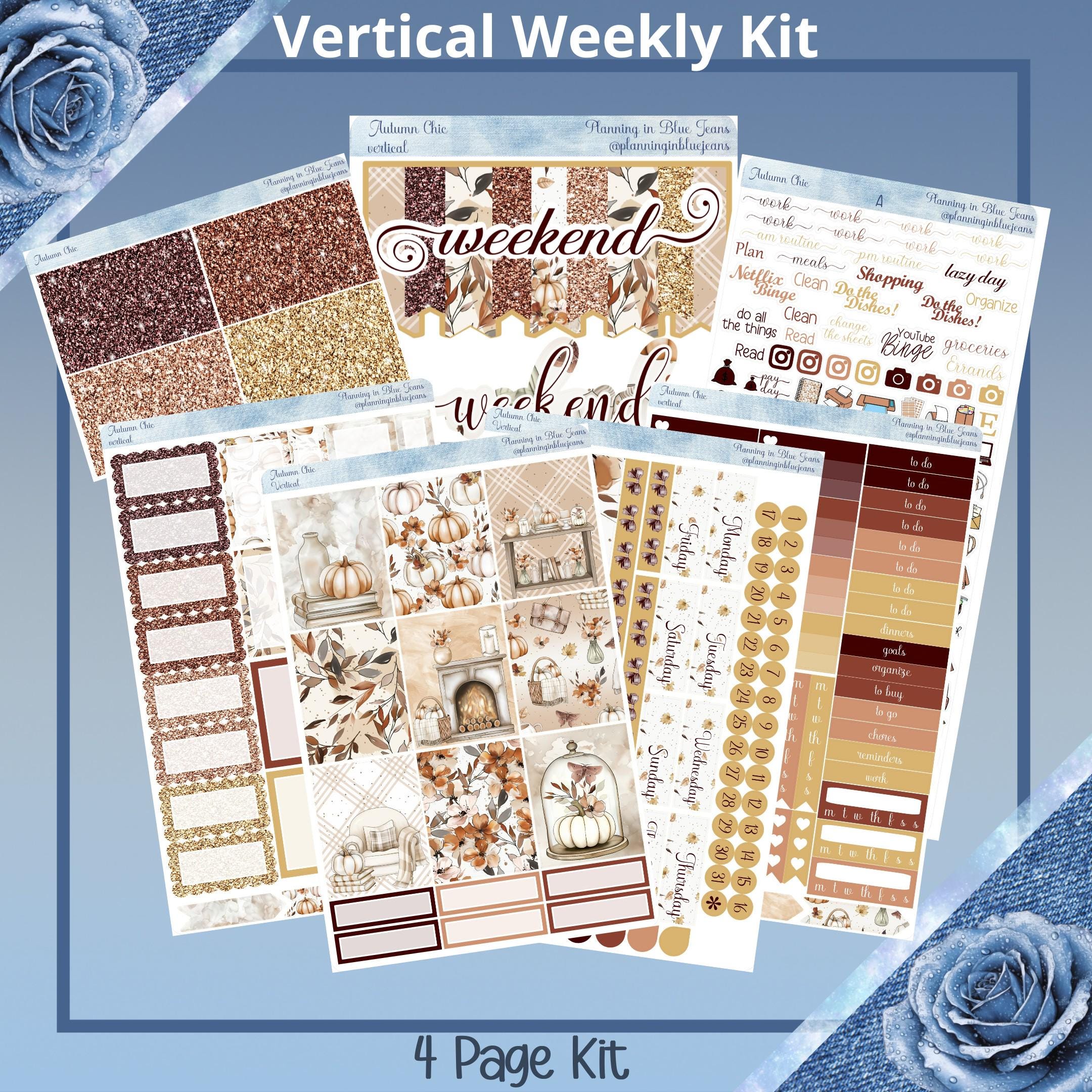 Vertical - Autumn Chic Weekly Kit 4, 6, 8 Pages or A La Carte Planner ...