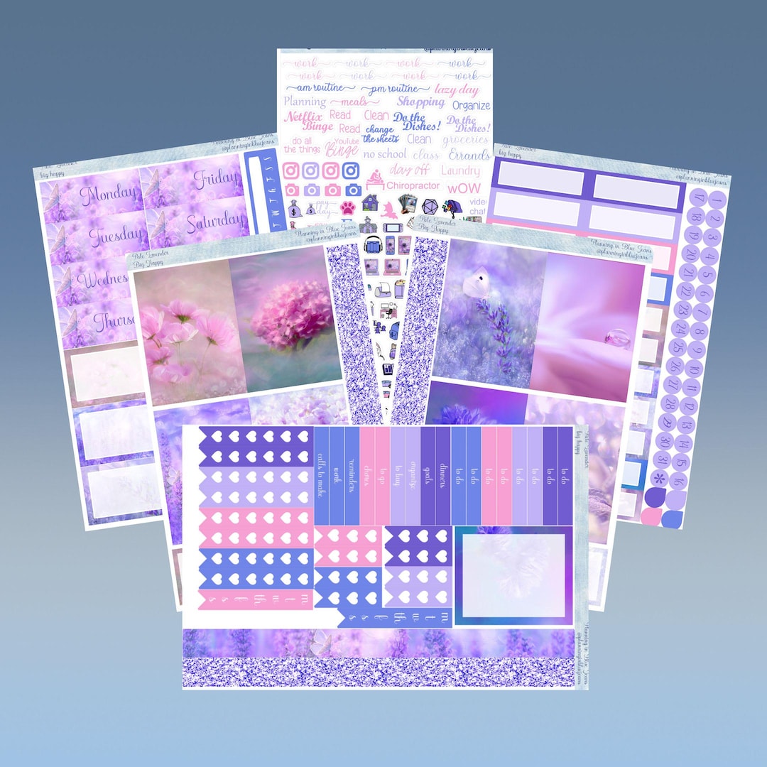 Big Happy Planner- Pale Lavender Planner Sticker Weekly Kit 5 Pages or ...