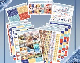 Vertical 7 x 9 - High School Days weekly kit 4, 6, 8 pages or A La Carte planner stickers