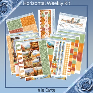 Horizontal - Mountain Thanksgiving Stickers weekly kit 4, 6, 8-page or A La Carte
