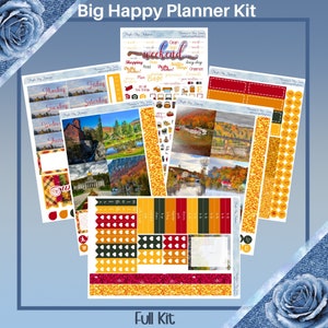Big Happy Planner- Maple City Autumn Planner sticker weekly kit 5 page or A La Carte