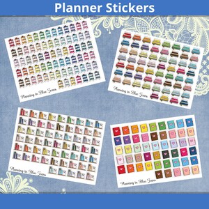 Choice of Planner Cart, Planner Stack, Planner Shelf, or Planner functional planner stickers
