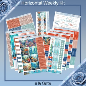 Horizontaal -Tropical Tank Planner Stickers wekelijkse kit 4, 6, 8pagina of A La Carte