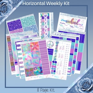 Horizontal - 60's Far Out planner stickers weekly kit 4, 6, 8 page or A La Carte