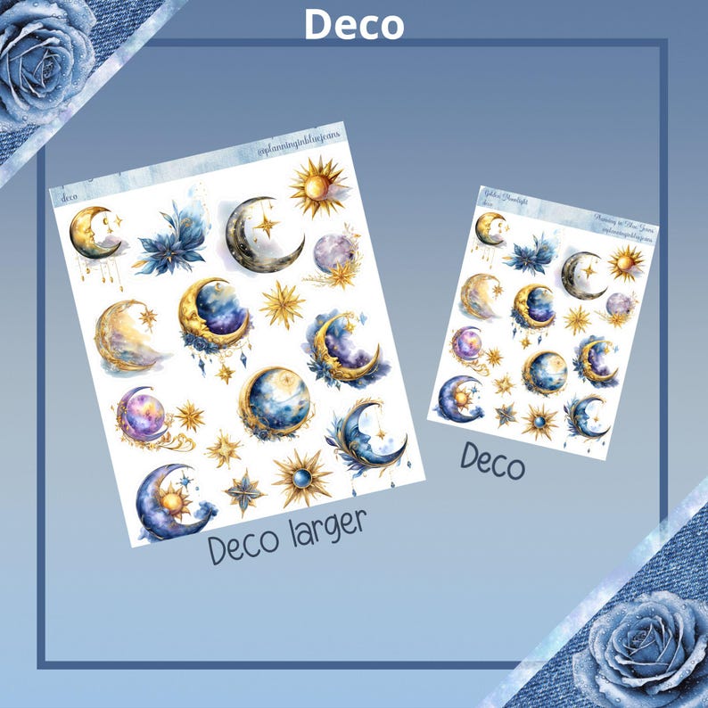 Big Happy Planner- Golden Moonlight Planner Sticker Weekly Kit 5 Pages ...