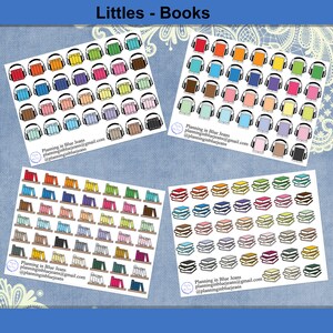 Choice of Audiobooks, Podcasts, Bookshelf, Book stack - functional planner stickers