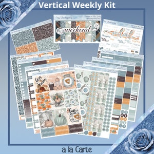 Vertical - Cozy Thanksgiving weekly kit 4, 6, 8 pages or A La Carte planner stickers