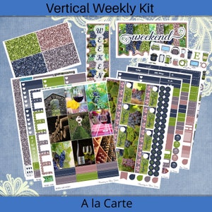 Vertical 7 x 9 - Wine Country Planner sticker weekly kit 4, 6, 8 page or A La Carte