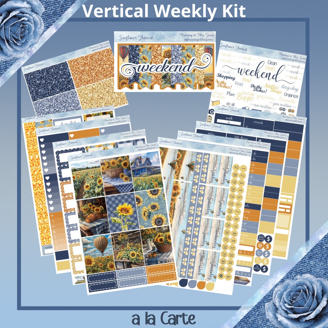 Vertical 7 X 9 - Sunflower Harvest Daily Weekly Kit 4, 6, 8 Pages or A ...