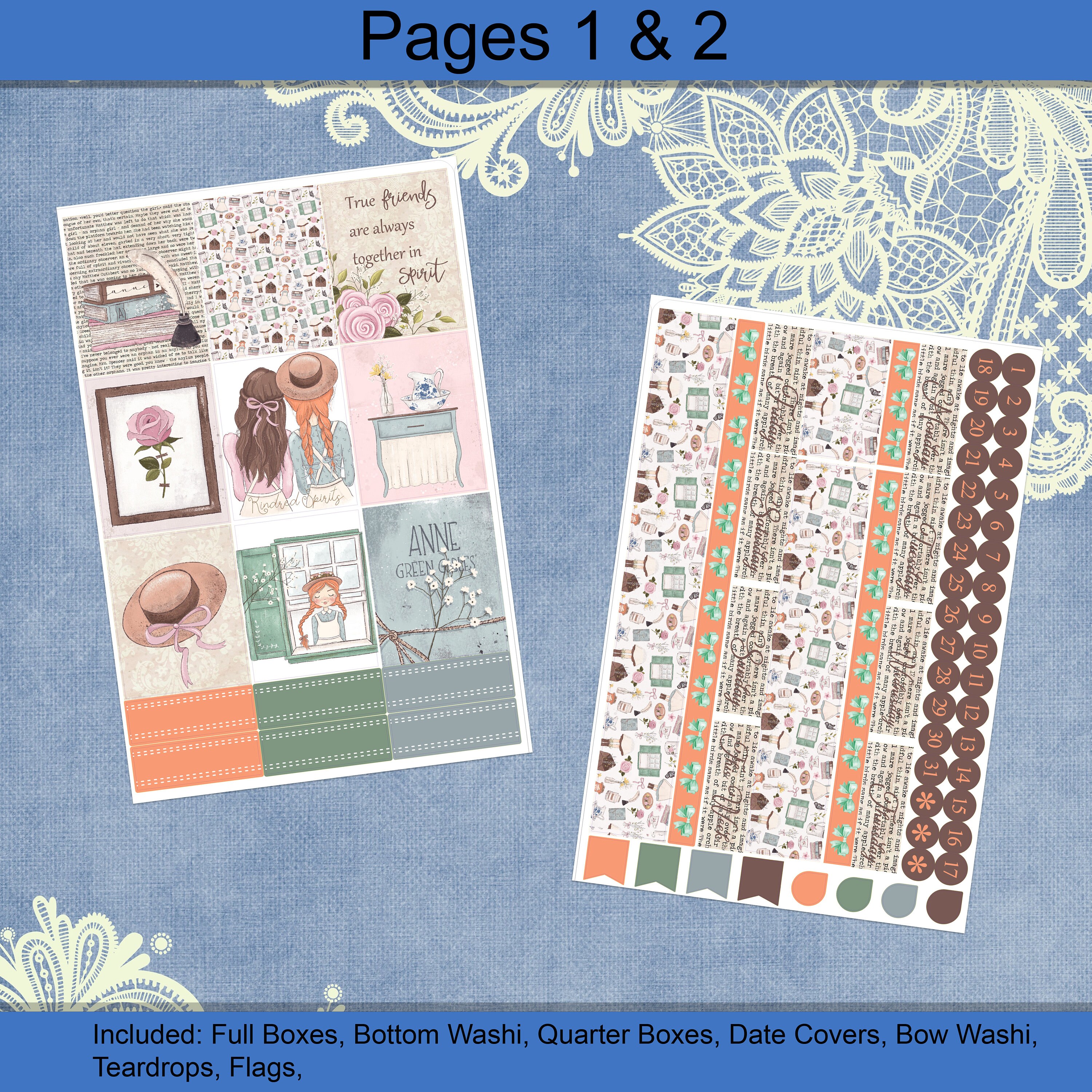 Vertical 7 X 9 - Kindred Spirits Sticker Weekly Kit 4, 6, 8 Page or A ...