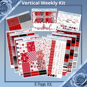 Vertical 2023 - Candy Cane Winter Sticker weekly kit 4, 6, 8 page or A La Carte