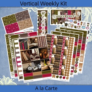 Vertical 7 x 9 - Bookworm Paradise Planner sticker weekly kit 4, 6, 8 page or A La Carte