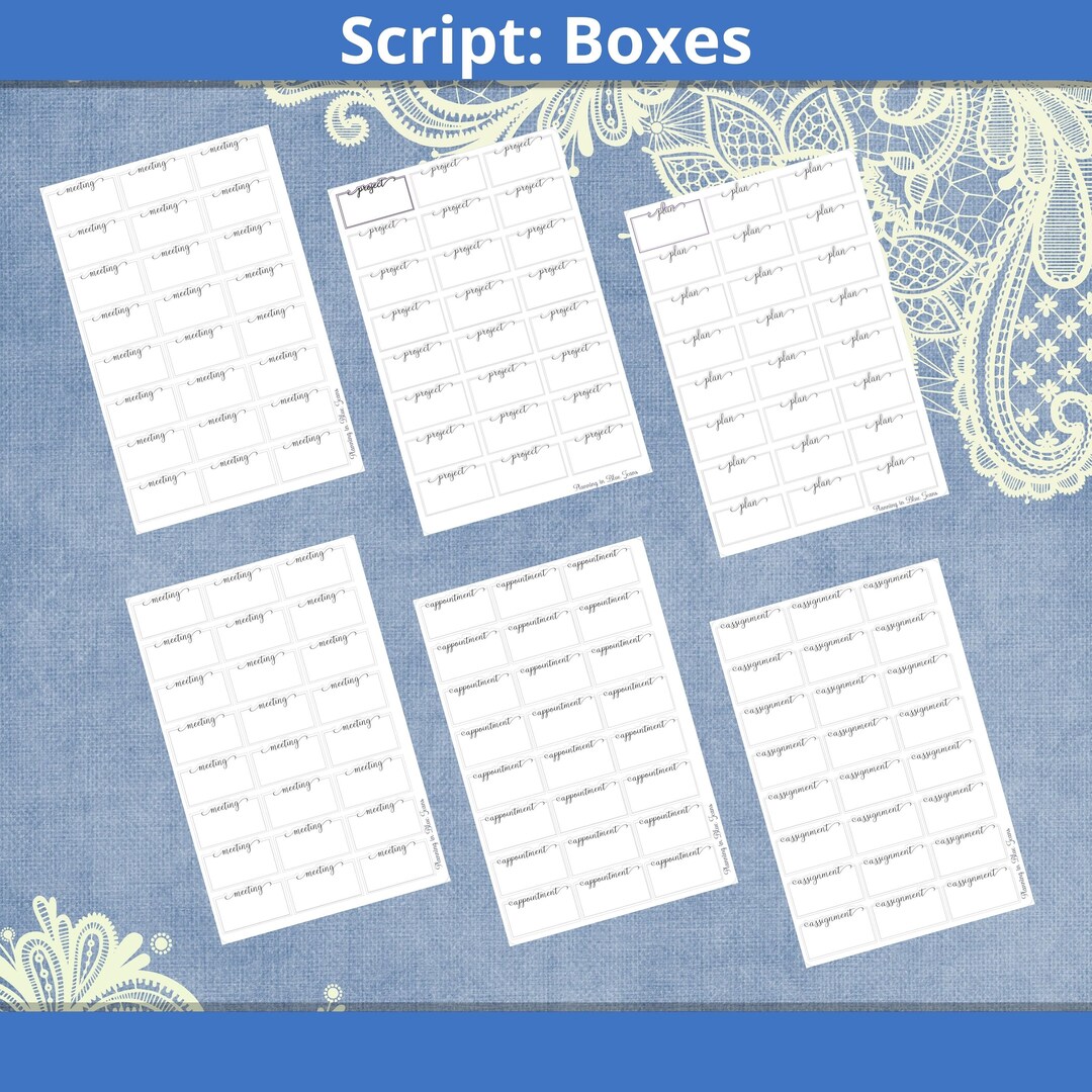 Script Boxes, Choice of Appointment, Plan, Meeting, Project, Today ...