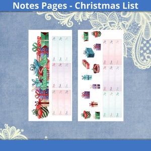Notes Page Christmas List Planner Setup Kit