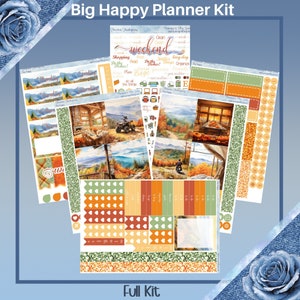 Big Happy Planner- Mountain Thanksgiving Planner sticker weekly kit 5 pages or A La Carte