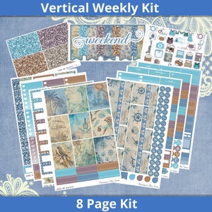 Pionowy 7 x 9 -rrr Me Mateys Pirates Planner Sticker Kit, Tygodniowy 4, 6, 8, strona lub A La Carte