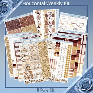 Horizontal - Autumn Chic sticker weekly kit 4, 6, 8 page or A La Carte