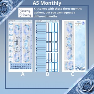 A5 Winter Ice Queen Maandelijkse kit, Budgetkit, Dashboard, kitstickerkit, 7 x 9 standaard maandelijkse kit