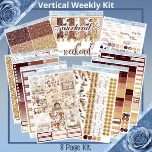 Vertikal - Autumn Chic Weekly Kit 4, 6, 8 Seiten oder A La Carte Planer Aufkleber