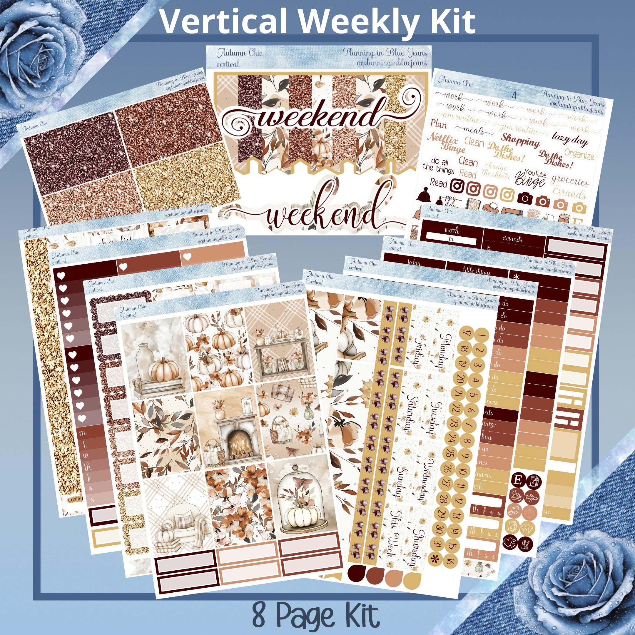 Vertical - Autumn Chic Weekly Kit 4, 6, 8 Pages or A La Carte Planner ...
