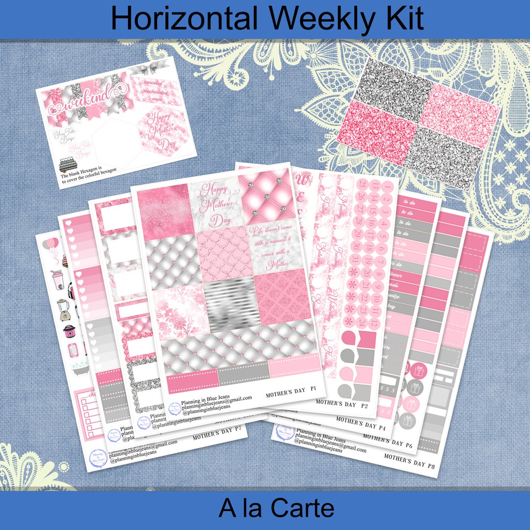Horizontal - Mother's Day Sticker Weekly Kit 4, 6, 8 Page or A La Carte ...