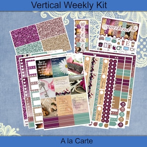 Vertical 7 x 9 - Juliette Planner Sticker Kit weekly kit 4, 6, 8 page or A La Carte