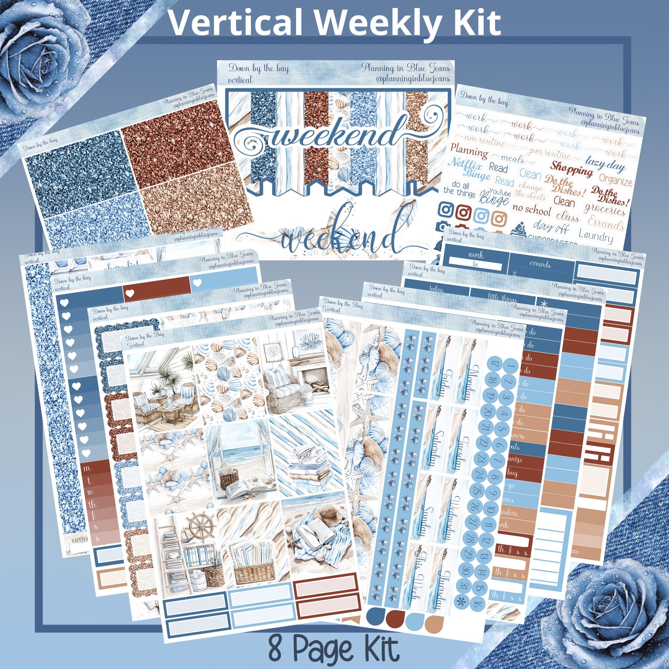 Vertical 7 X 9 - Down by the Bay Planner Sticker Weekly Kit 4, 6, 8 ...
