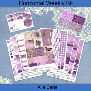 Horizontal - Purple Passion sticker weekly kit 4, 6, 8 page or A La Carte