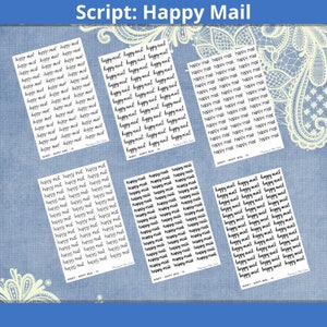 Happy Mail Script, Planer Sticker, Bullet Journal Sticker, Kalender Sticker