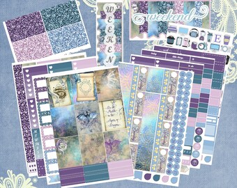 Vertical 7 x 9 - The Affairs of Dragons Planner Sticker weekly kit 4, 6, 8 page or A La Carte