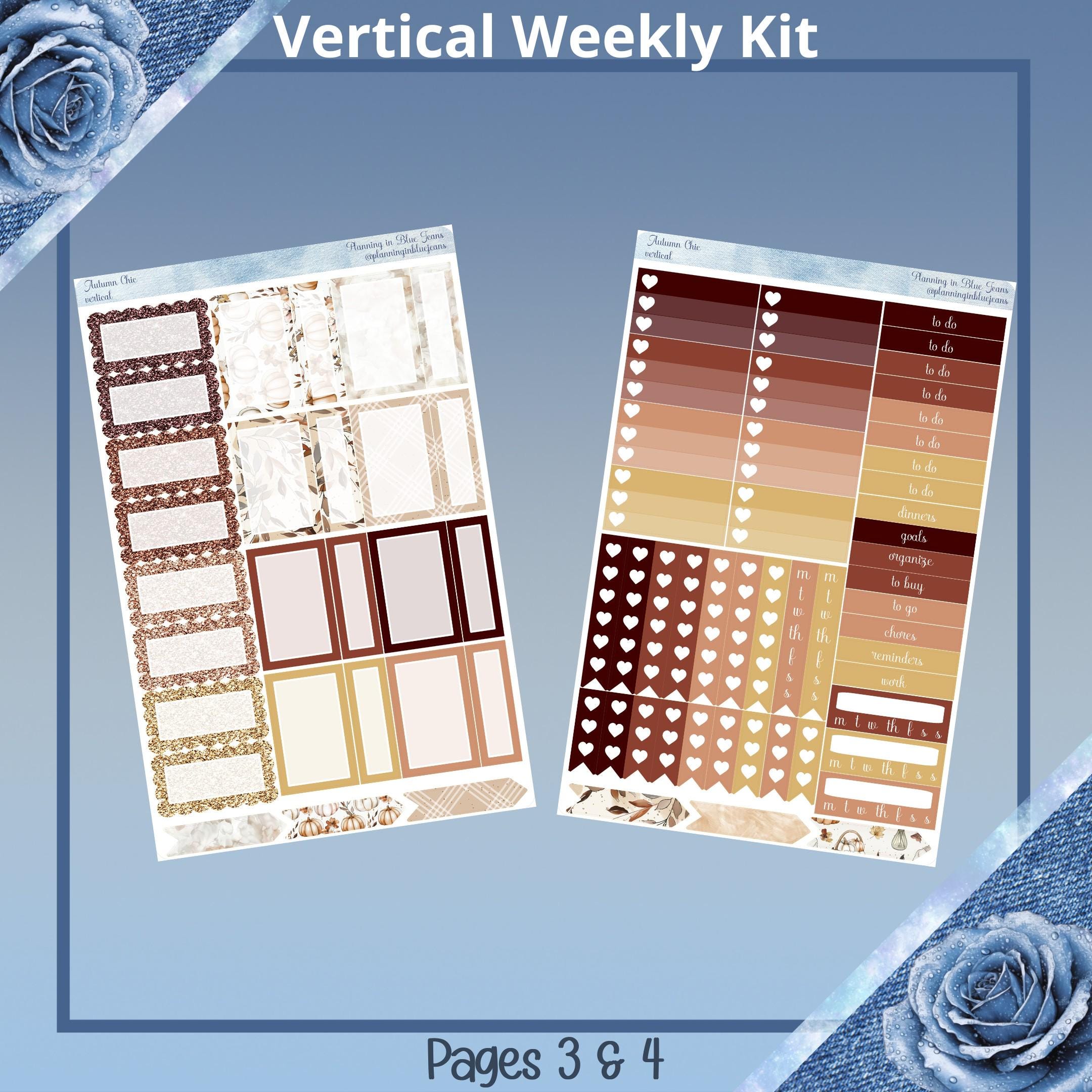 Vertical - Autumn Chic Weekly Kit 4, 6, 8 Pages or A La Carte Planner ...