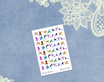 Yoga Planner Stickers, Meerkleurig