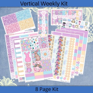 Vertical 7 x 9 - Easter Gnome Planner Sticker Kit, Weekly 4, 6, 8, page or A La Carte
