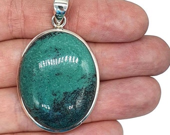 Turquoise Pendant, 925 Sterling Silver, Oval Shaped, Healing Gemstone