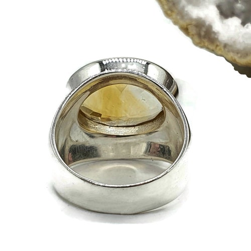 Citrine Ring, Size 6.75, Sterling Silver, Oval Faceted, November Birthstone, shops Abundance Gem, Success Stone, Happiness Stone, Natural
