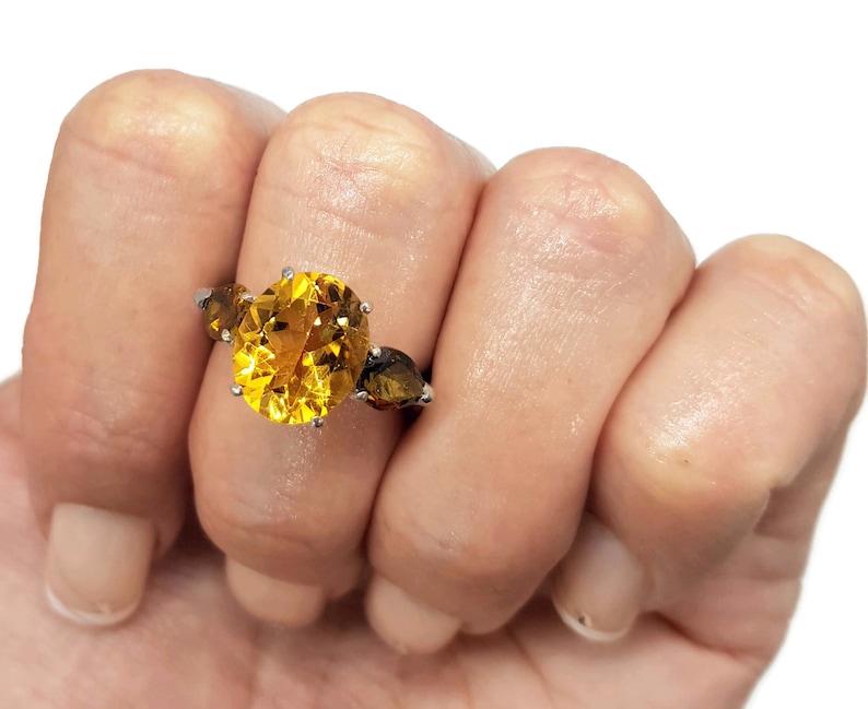 size P NEW Citrine /& Tourmaline Gemstone Ring engagement ring