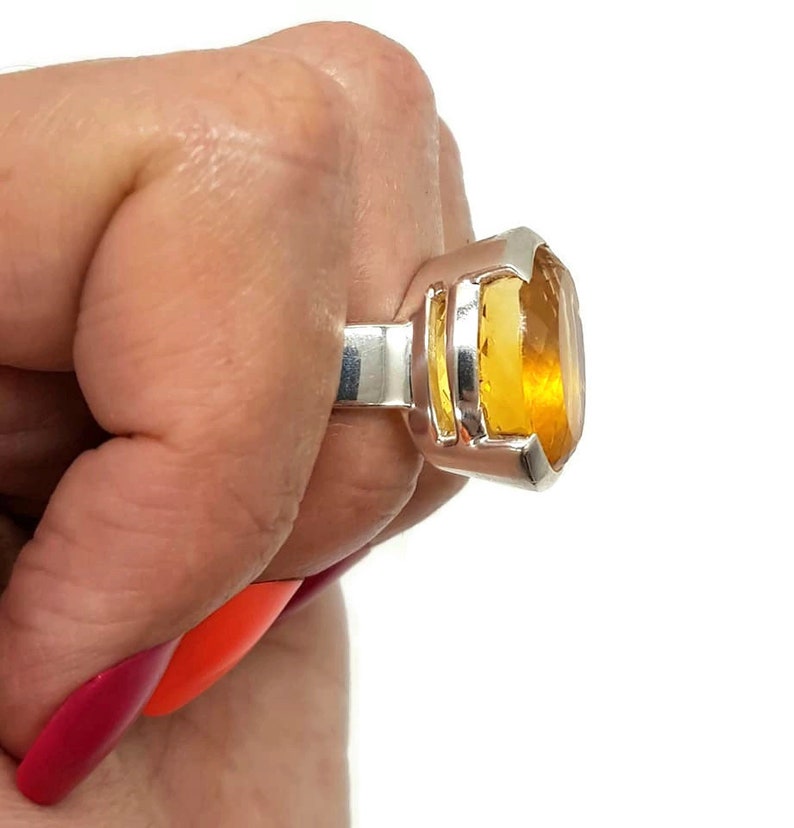 925 Sterling Silver Abundance Gemstone size N Brandy Citrine Ring NEW