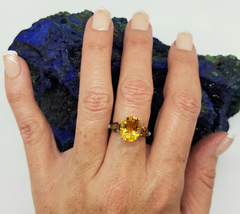 size P NEW Citrine /& Tourmaline Gemstone Ring engagement ring