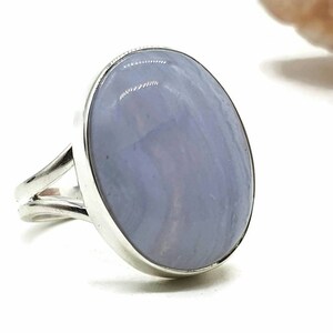 Broche (Pin) Artisanale En Argent Et Agate Lavande Bleue - Signée A. Palmer - Occasion Vintage