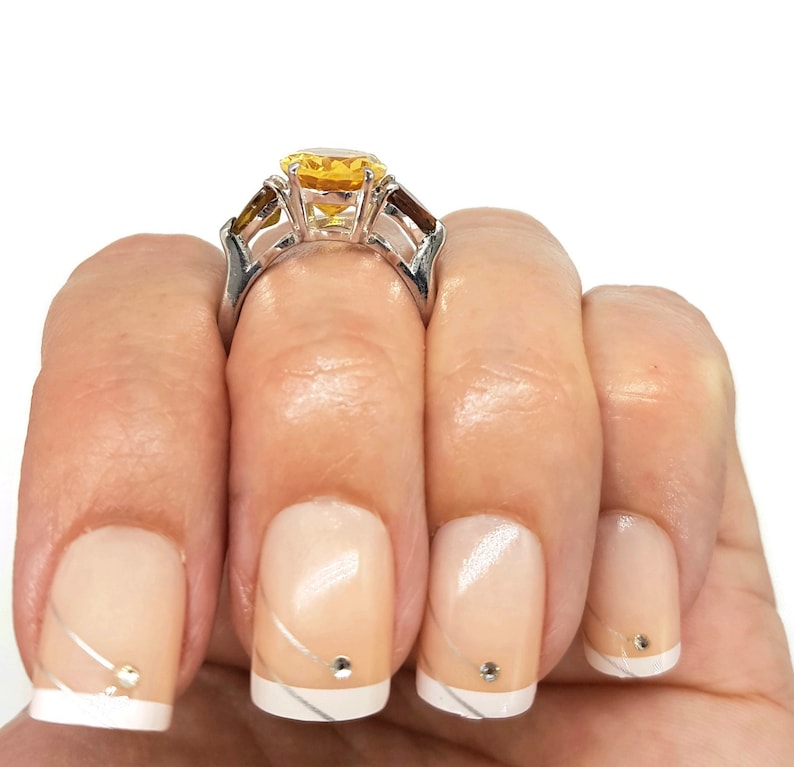 size P NEW Citrine /& Tourmaline Gemstone Ring engagement ring