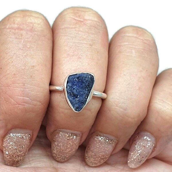 Raw Azurite Ring - Etsy