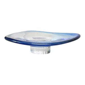 Vintage Orrefors Sweden Blue Footed Pedestal Glass Bowl – Swedish Art Glass