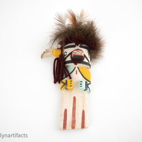 Vintage hopi wood carved flat deals ogre kachina, hopi mowa katsina doll