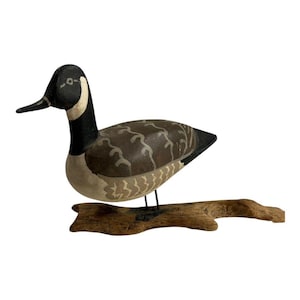 Vintage Hand Carved Wood Folk Art Bird on Stand
