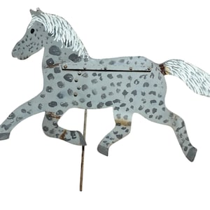 Antique Farmhouse Primitive Folk Art Running Horse Metal Weathervane